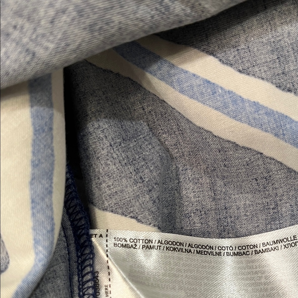 Mango Blue & White Slit Striped Skirt/NWT/12 - Picture 13 of 16